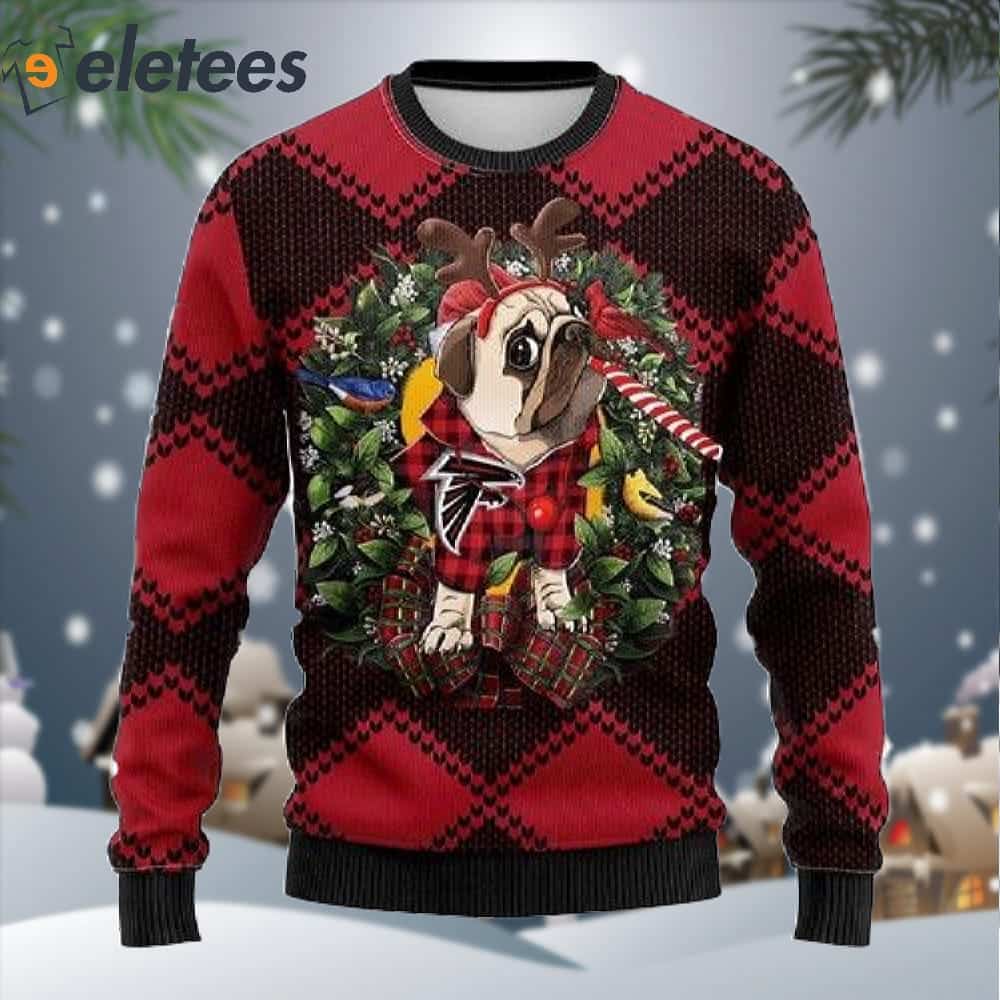 Atlanta Falcons Pug Dog Ugly Christmas Sweater