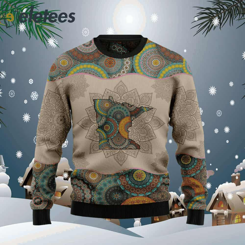 Awesome Minnesota Mandala Ugly Christmas Sweater