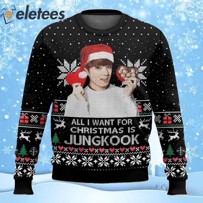 BTS Jungkook All I Want For Christmas Ugly Sweater