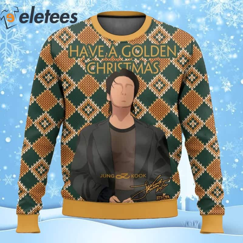 BTS Jungkook Have A Golden Christmas Ugly Sweater