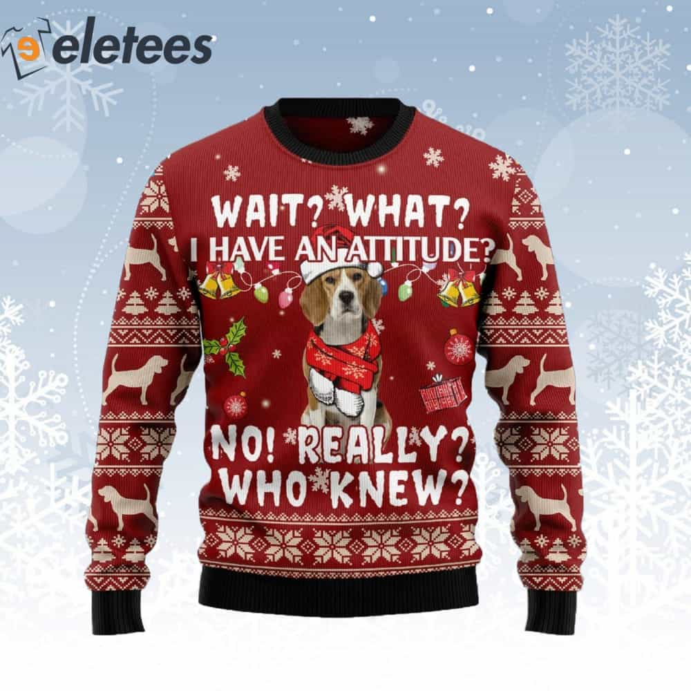 Beagle Attitude Ugly Christmas Sweater