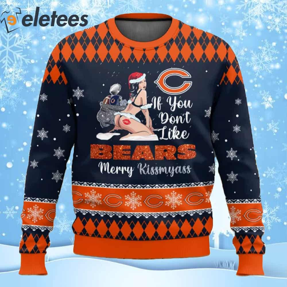 Bears Football Merry Kissmyass Ugly Christmas Sweater