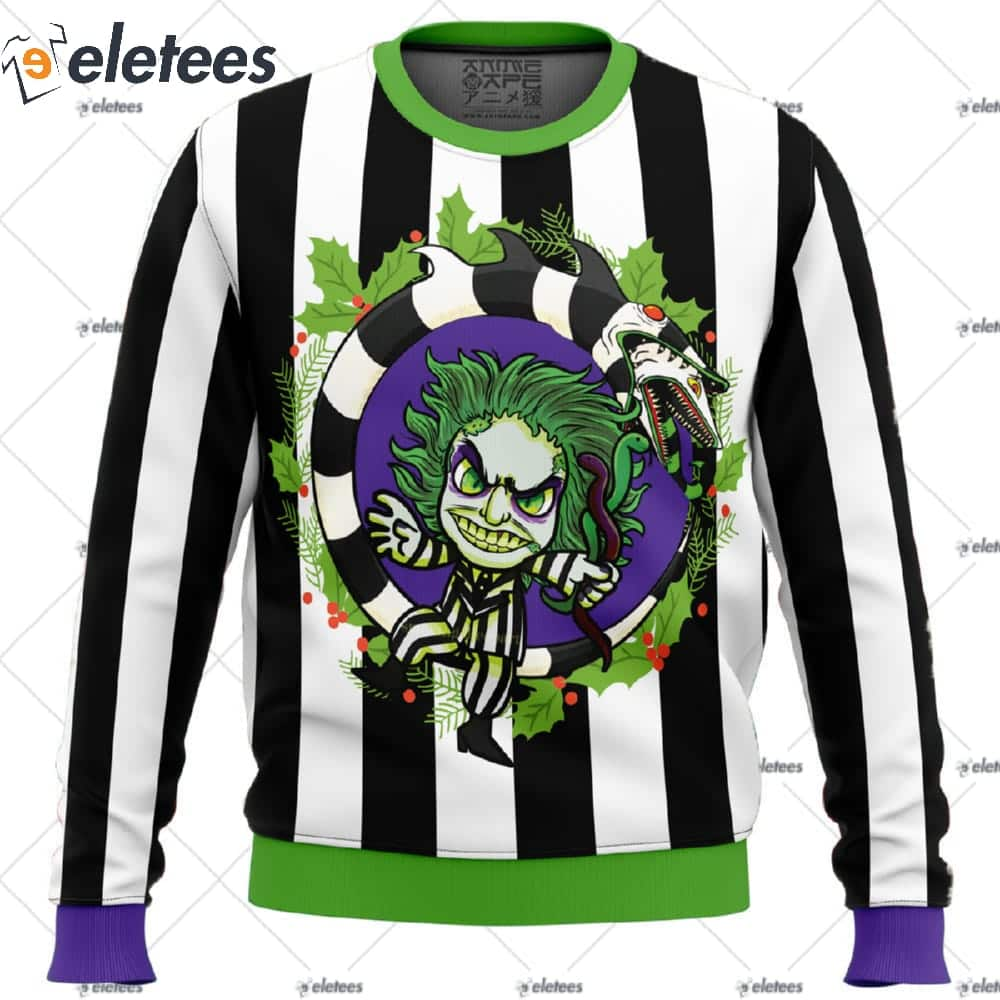 Beetle Juice Ugly Christmas Sweater