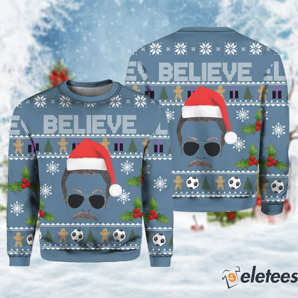 Believe Team Ted Lasso Ugly Christmas Sweater