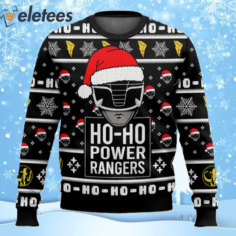 Black Ranger Ho-Ho Power Rangers Ugly Christmas Sweater