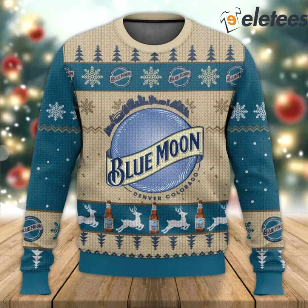 Blue Moon Beer Ugly Christmas Sweater