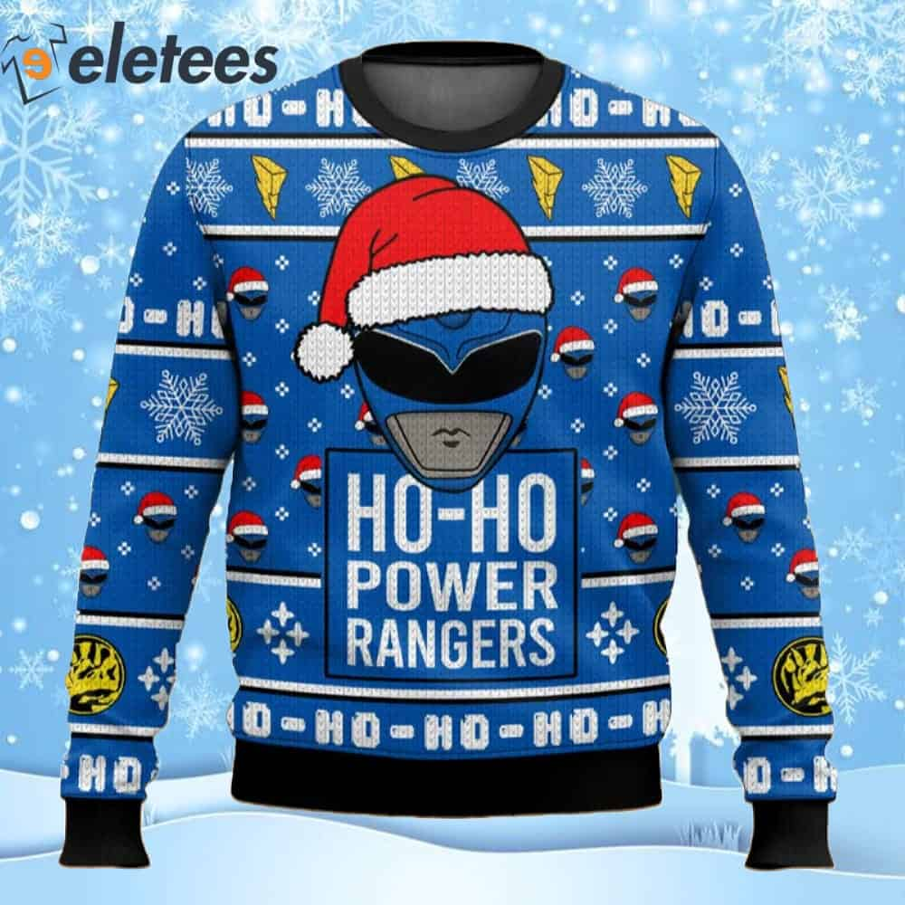 Blue Ranger Ho-Ho Power Rangers Ugly Christmas Sweater