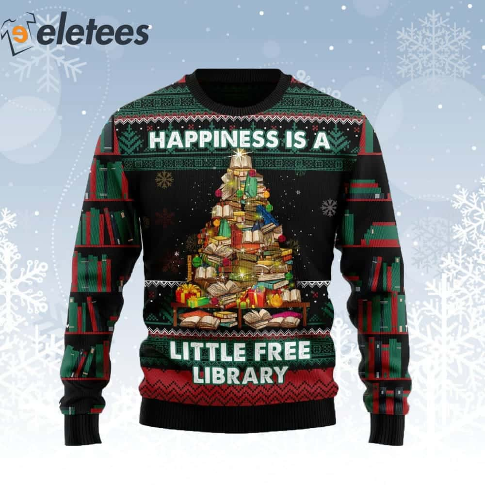 Book Free Library Ugly Christmas Sweater