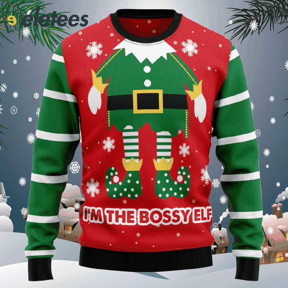 Bossy Elf Ugly Christmas Sweater