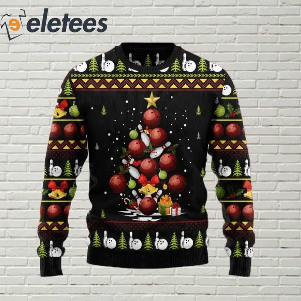 Bowling Christmas Tree Ugly Christmas Sweater