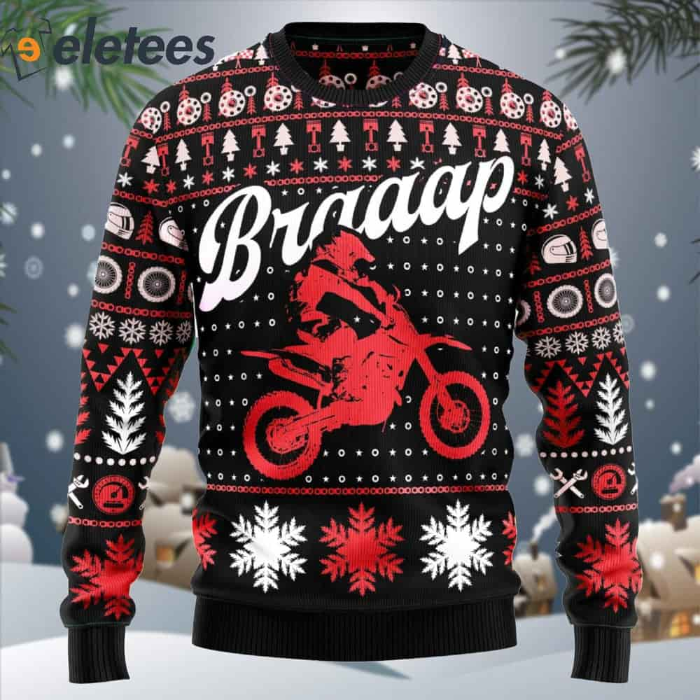 Braaap Moto Red Version Ugly Christmas Sweater