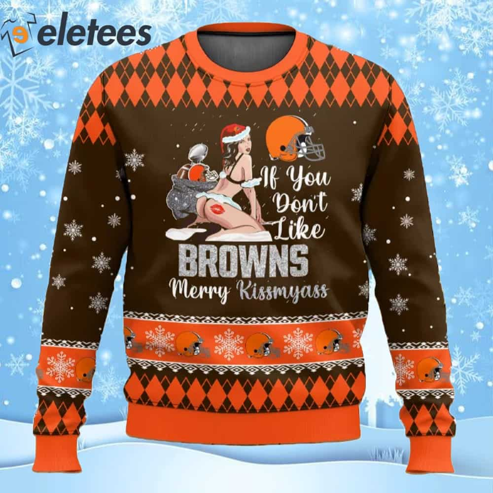 Browns Football Merry Kissmyass Ugly Christmas Sweater