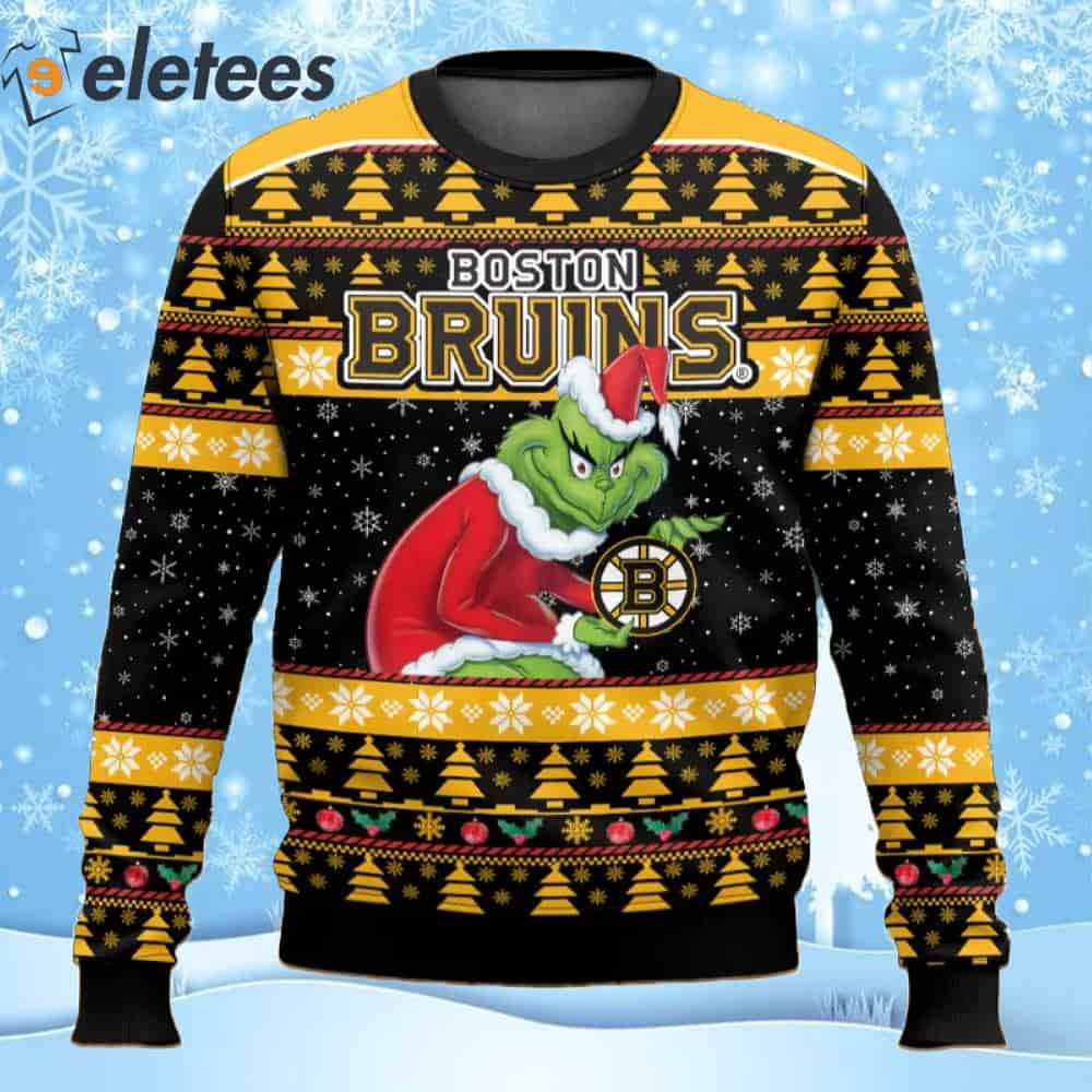 Bruins Hockey Grnch Ugly Christmas Sweater