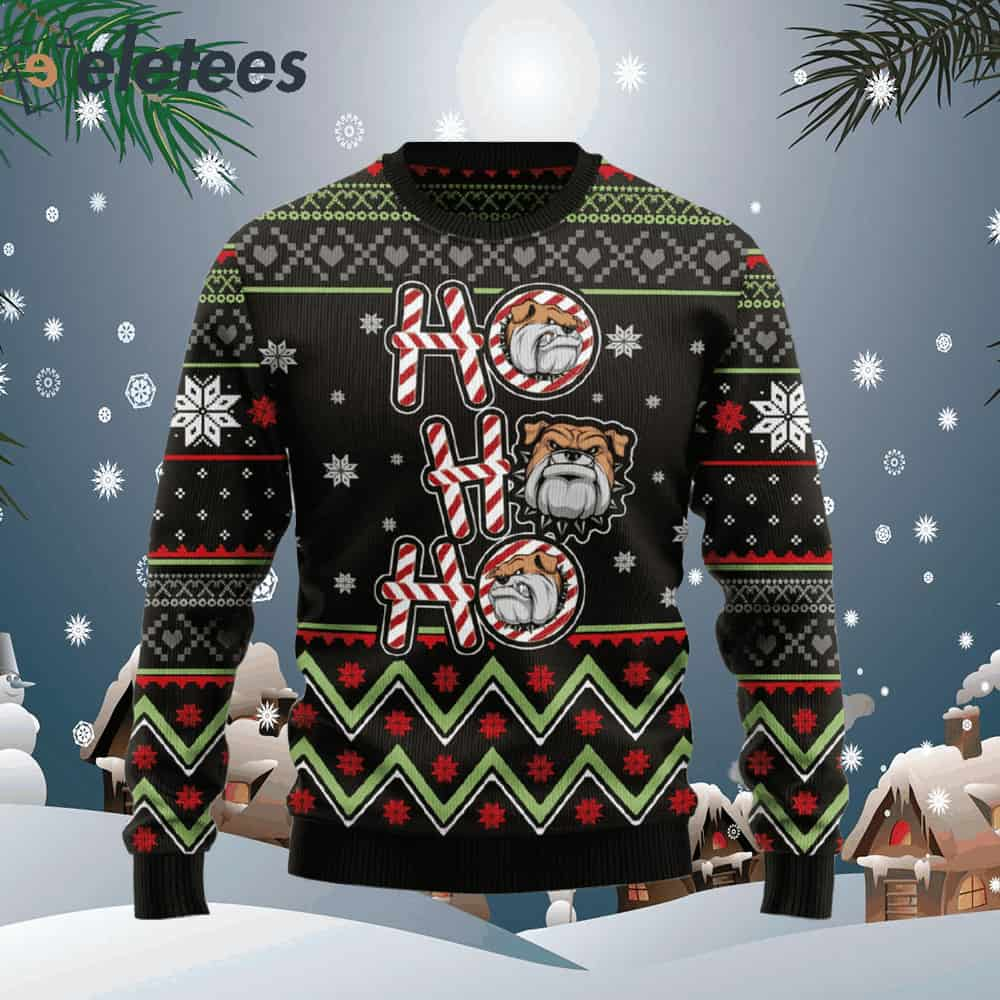 Bulldog Ho Ho Ho Ugly Christmas Sweater