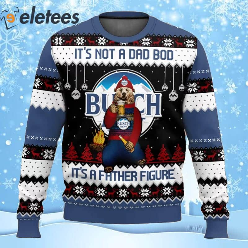 Busch Light Beer It's Not A Dad Bod It's A Father Figure Ugly Christmas Sweater