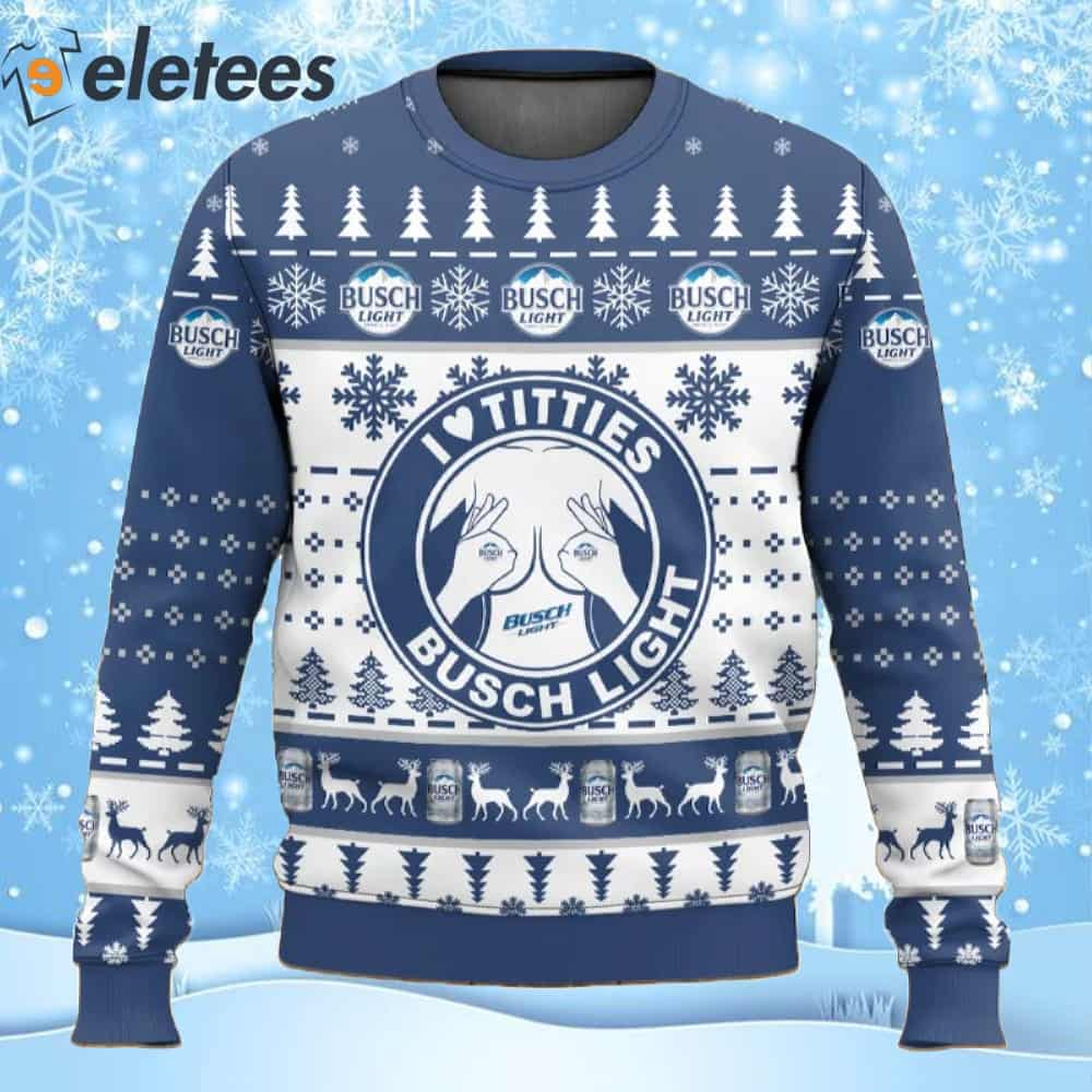 Busch Light Titties Ugly Christmas Sweater