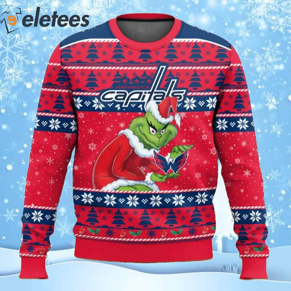 Capitals Hockey Grnch Ugly Christmas Sweater