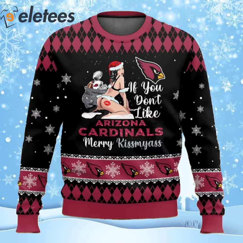 Cardinals Football Merry Kissmyass Ugly Christmas Sweater