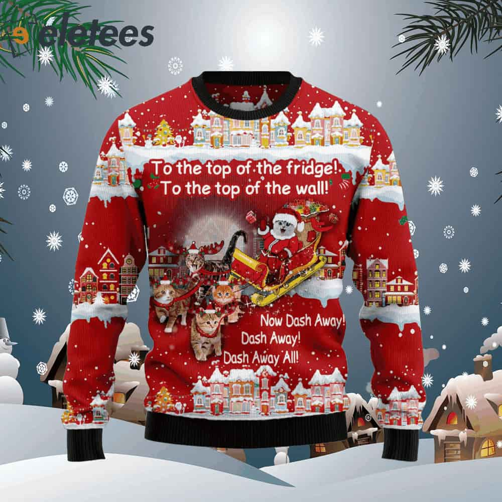 Cat Sleigh Christmas Ugly Christmas Sweater