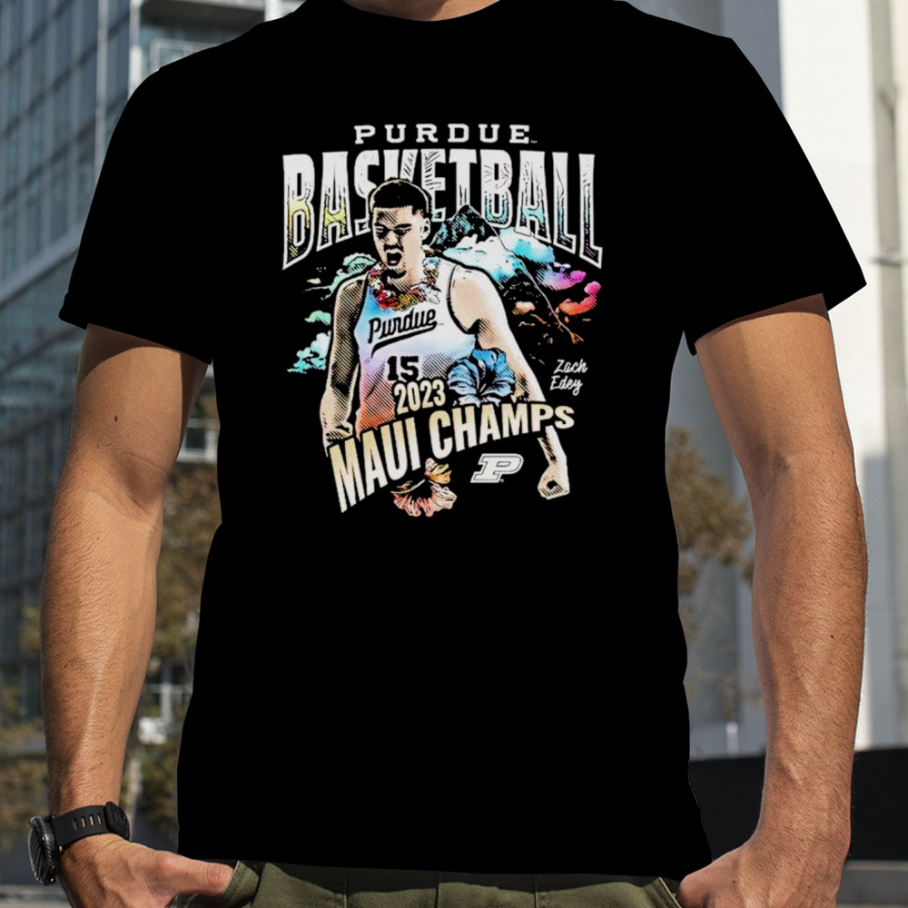 Purdue basketball Zach Edey 2023 Maui champs shirt