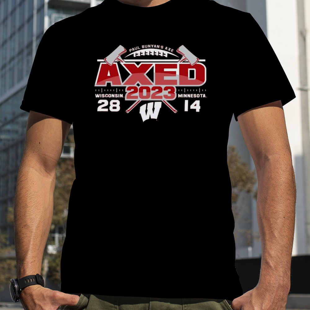 Red Wisconsin Badgers vs Minnesota Golden Gophers 2023 Paul Bunyan’s Axe Score T-Shirt