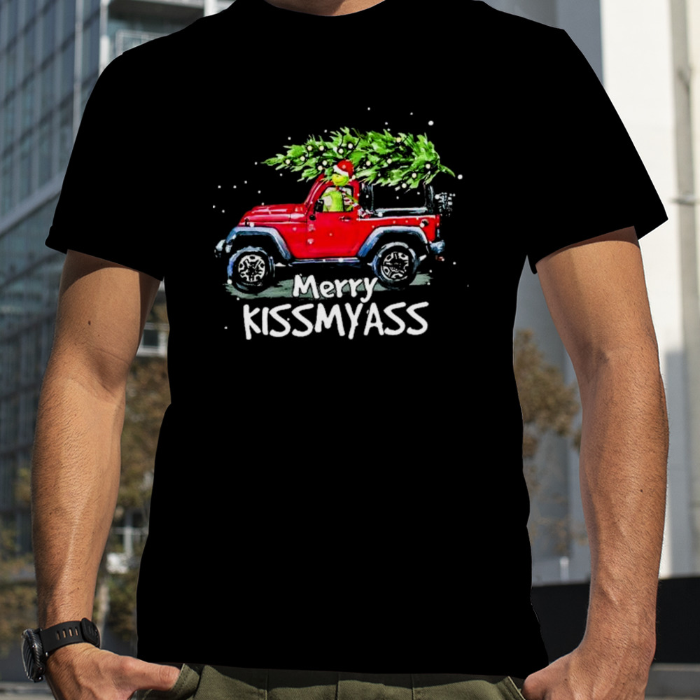 Santa Grinch And Jeep Merry Kissmyass shirt