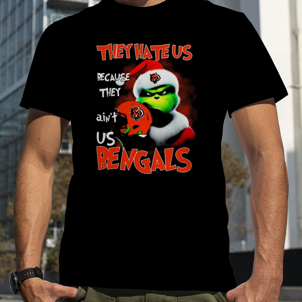 Santa Grinch Christmas They Hate Us Because Ain’t Us Cincinnati Bengals Helmet shirt