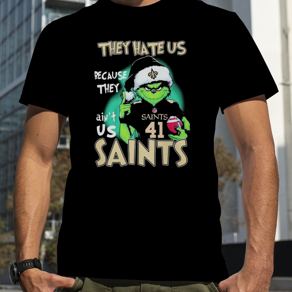 Santa Grinch Christmas They Hate Us Because Ain’t Us New Orleans Saints Helmet shirt