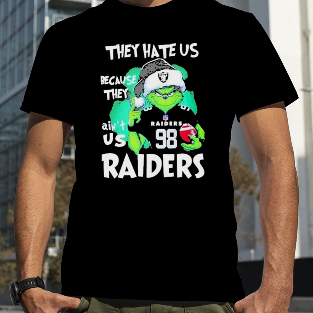 Santa Grinch They Hate Us Because They Las Vegas Raiders Christmas Shirt