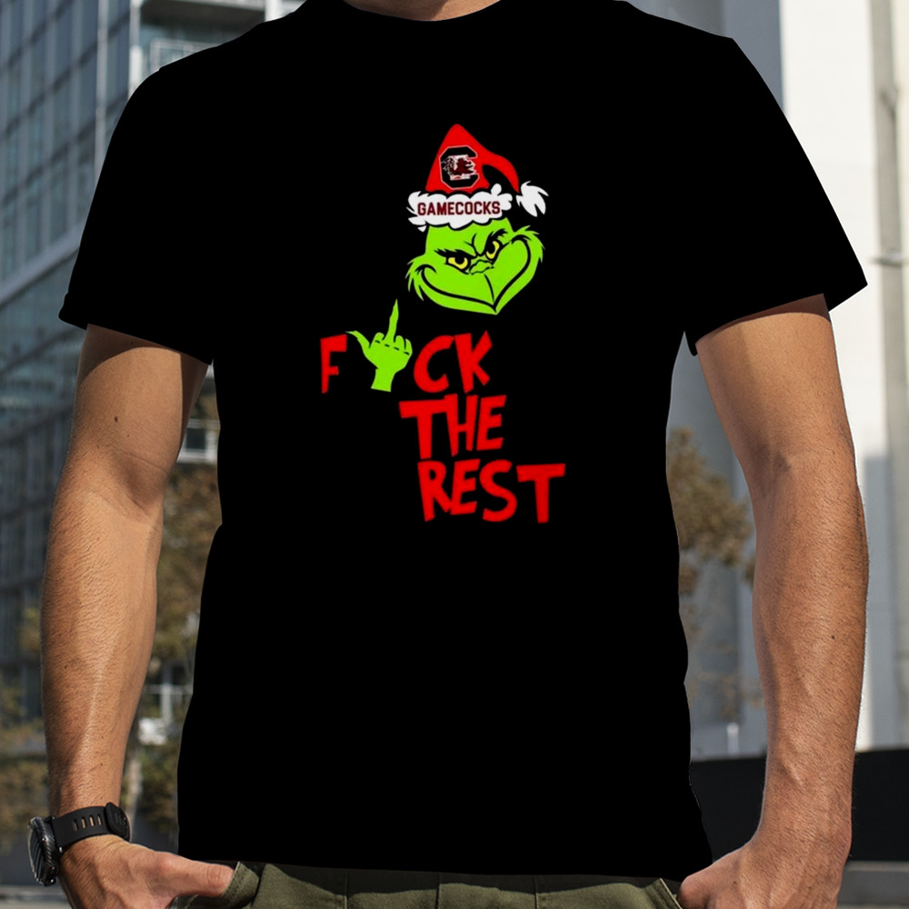 South Carolina Gamecocks Santa Grinch Hat Fuck The Rest Christmas shirt