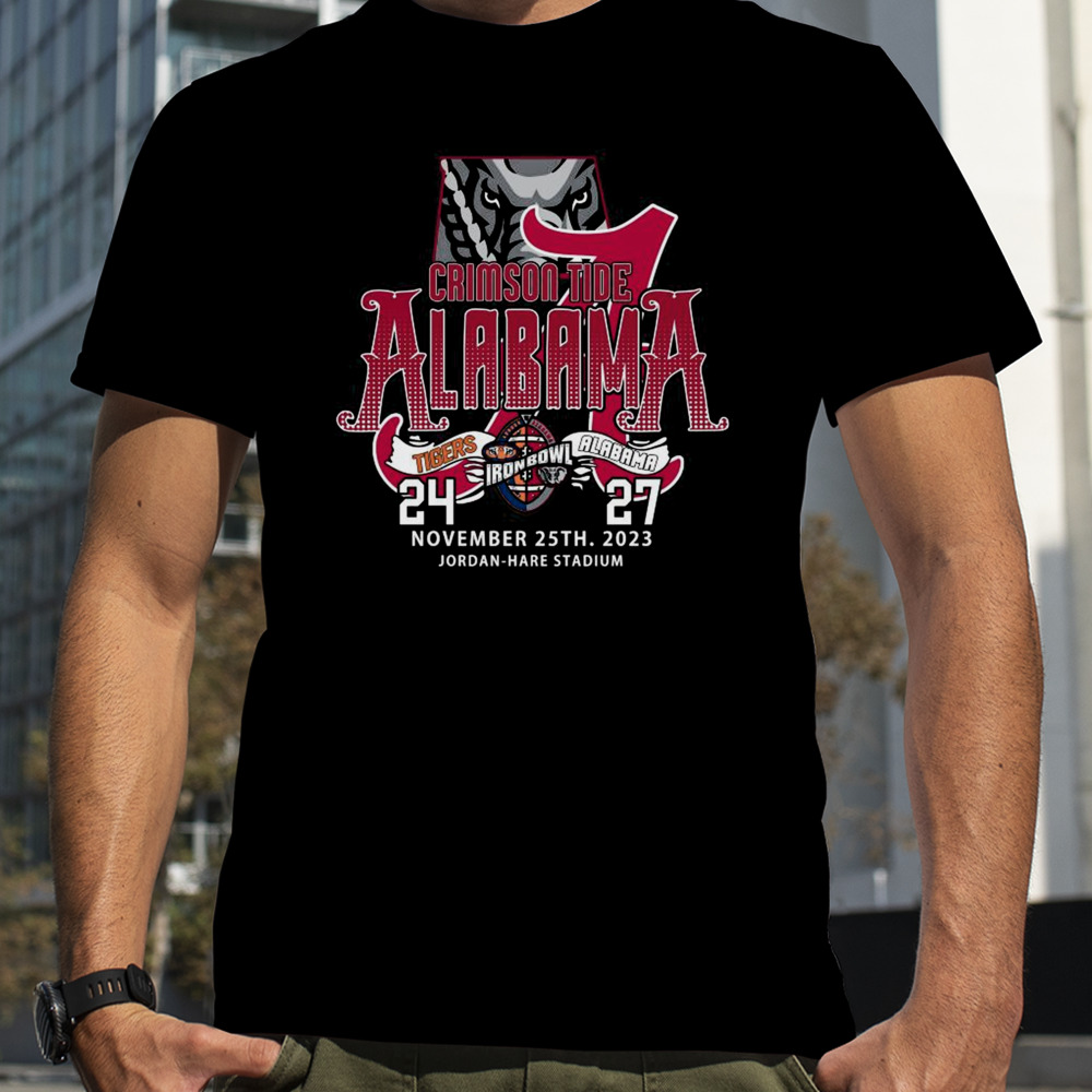 Alabama Crimson Tide Win 27 24 Auburn Tigers 2023 Iron Bowl Champions Final Score Shirt