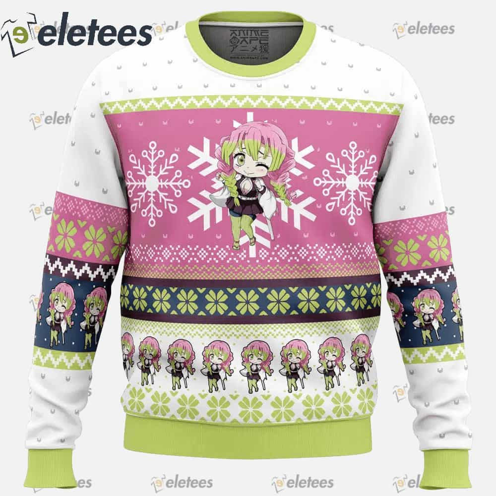 Chibi Christmas Mitsuri Kanroji Demon Slayer Ugly Christmas Sweater