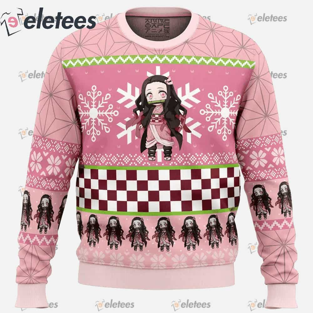 Chibi Christmas Nezuko Kamado Demon Slayer Ugly Christmas Sweater