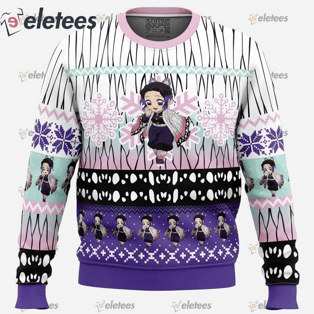 Chibi Christmas Shinobu Kocho Demon Slayer Ugly Christmas Sweater