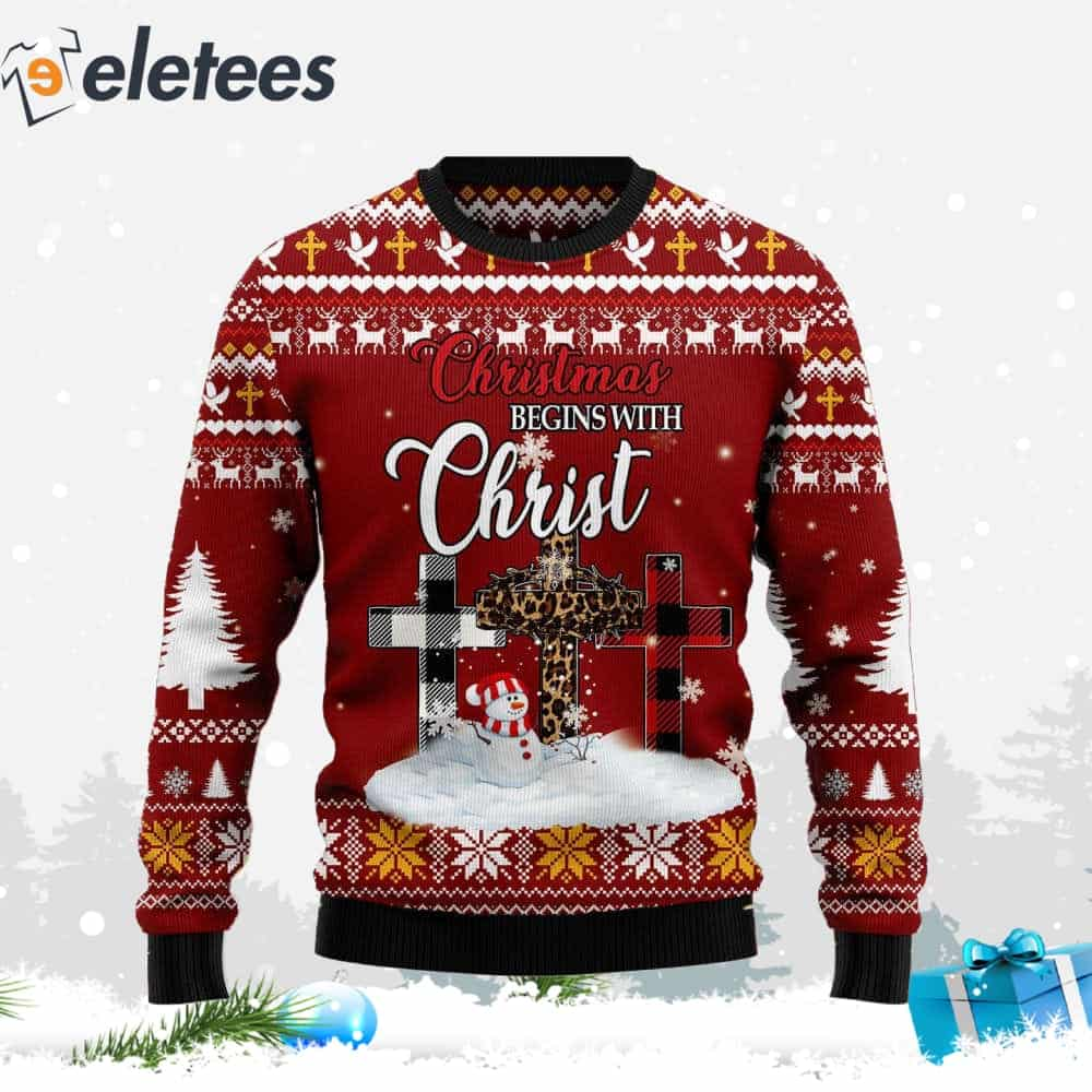 Christian Christmas Begins With Christ Ugly Sweater