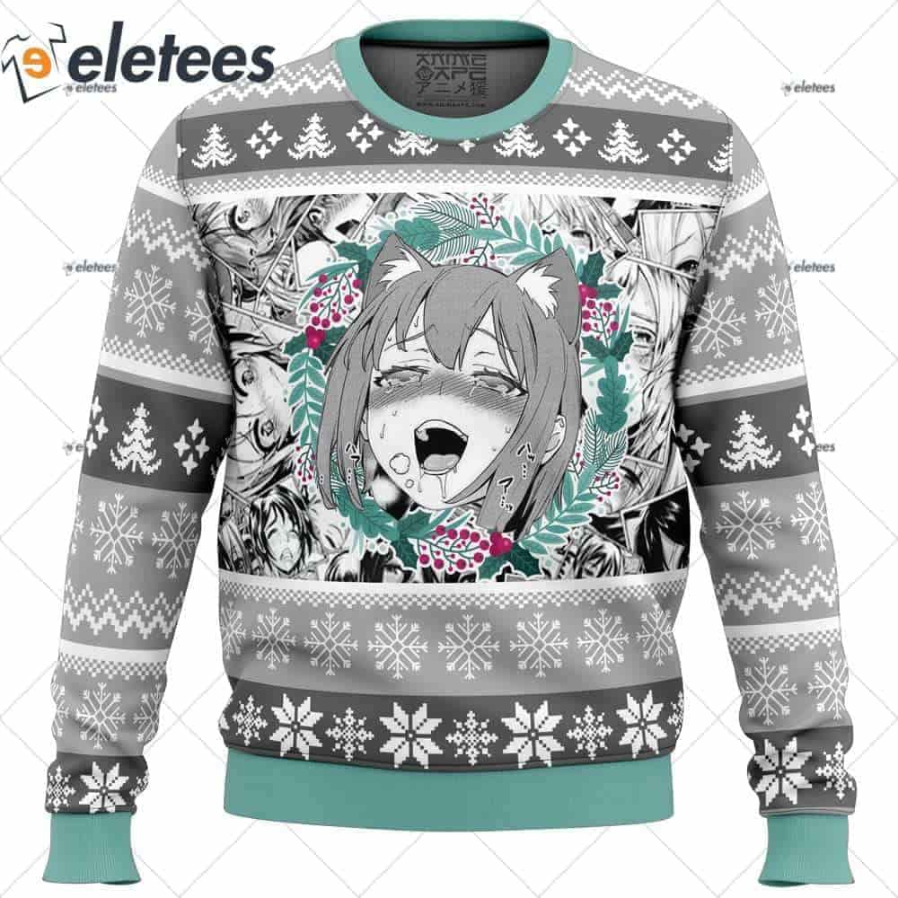 Christmas Anime Ahegao Ugly Christmas Sweater