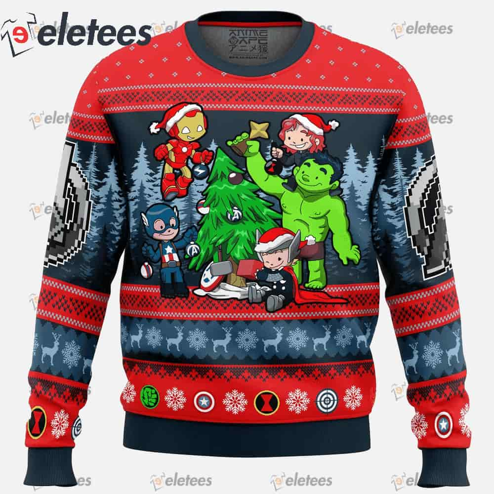 Christmas Avengers Chibi Marvel Comics Ugly Christmas Sweater