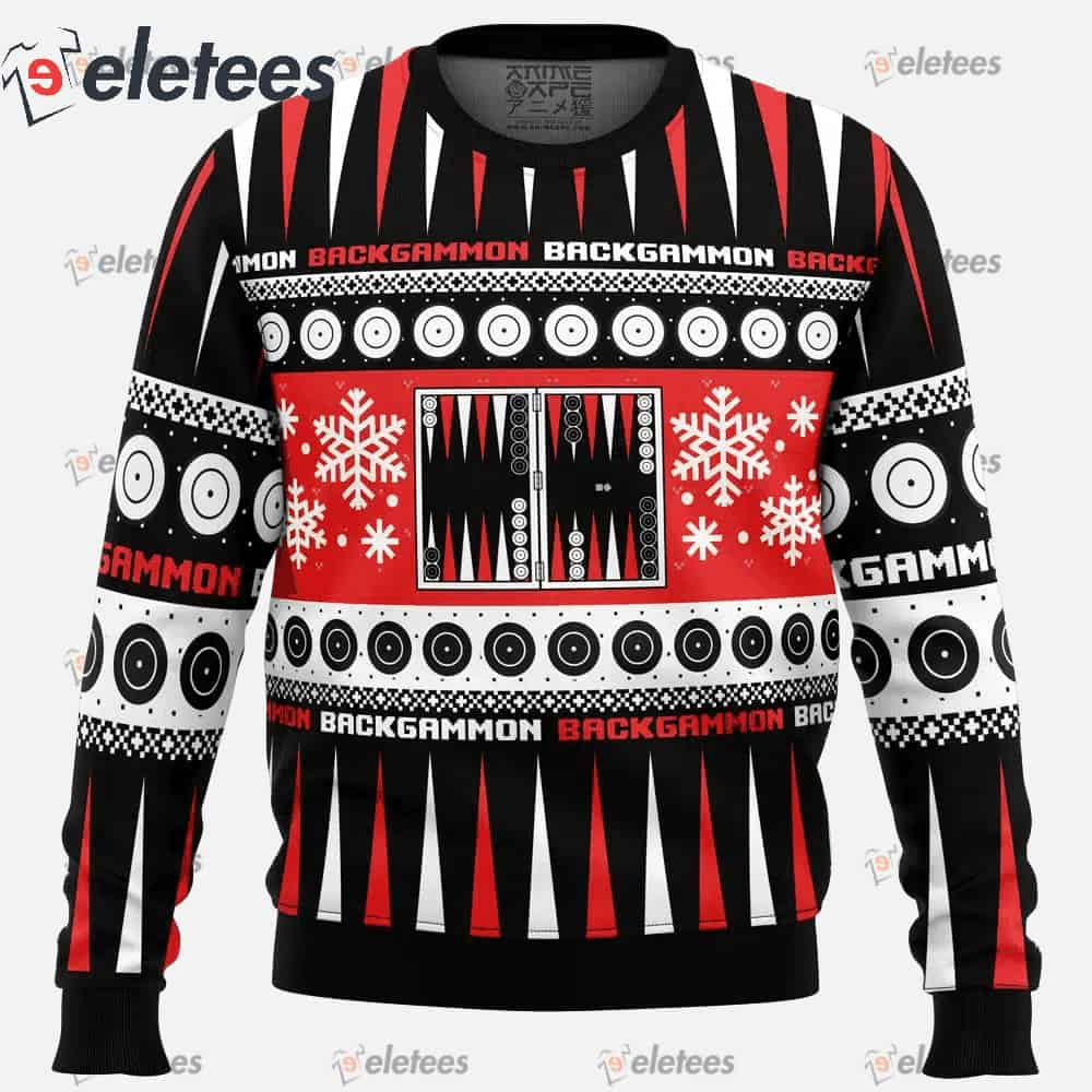 Christmas Backgammon Board Games Ugly Christmas Sweater