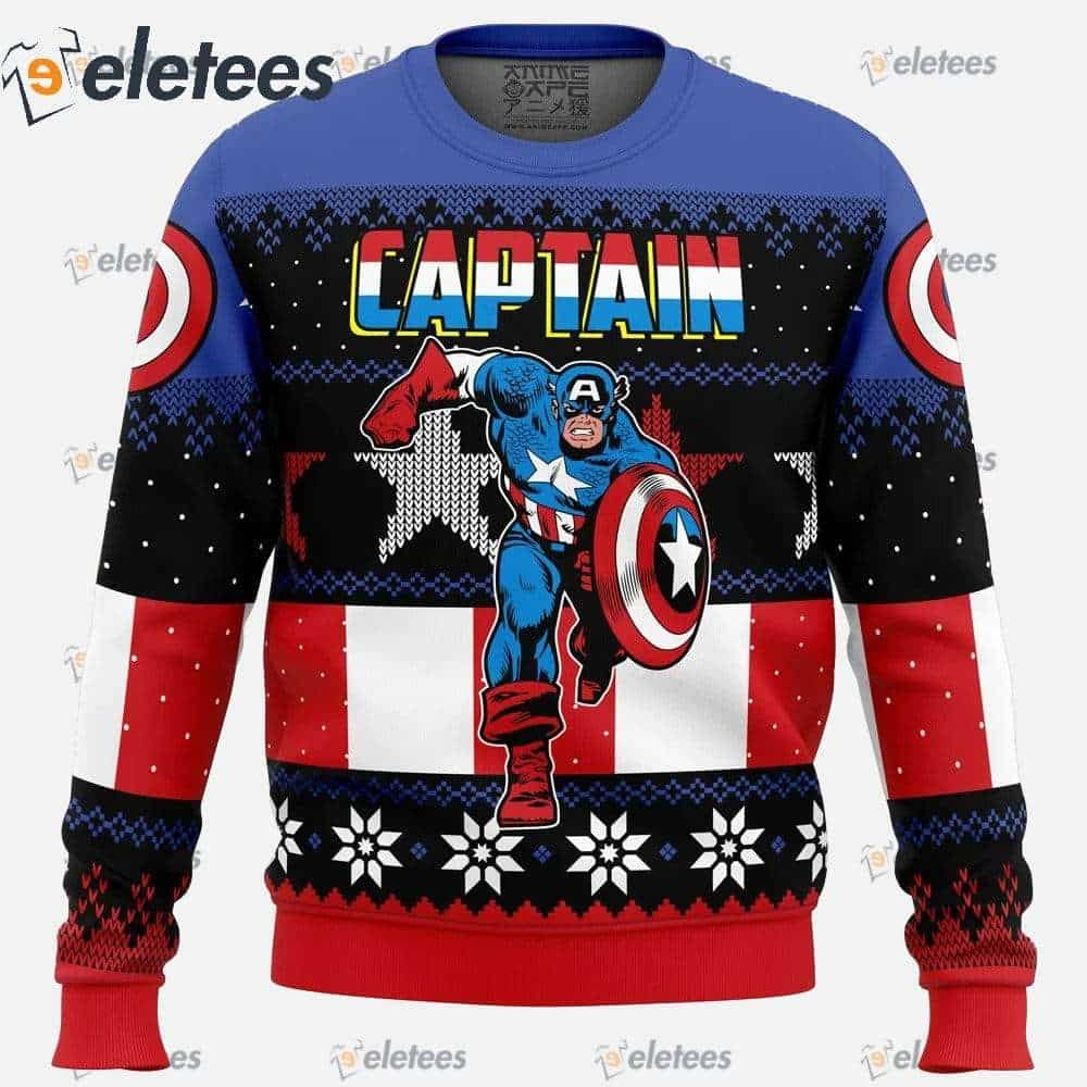 Christmas Captain America Marvel Comics Ugly Christmas Sweater