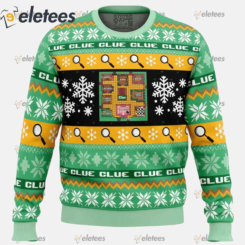 Christmas Clue Board Games Ugly Christmas Sweater