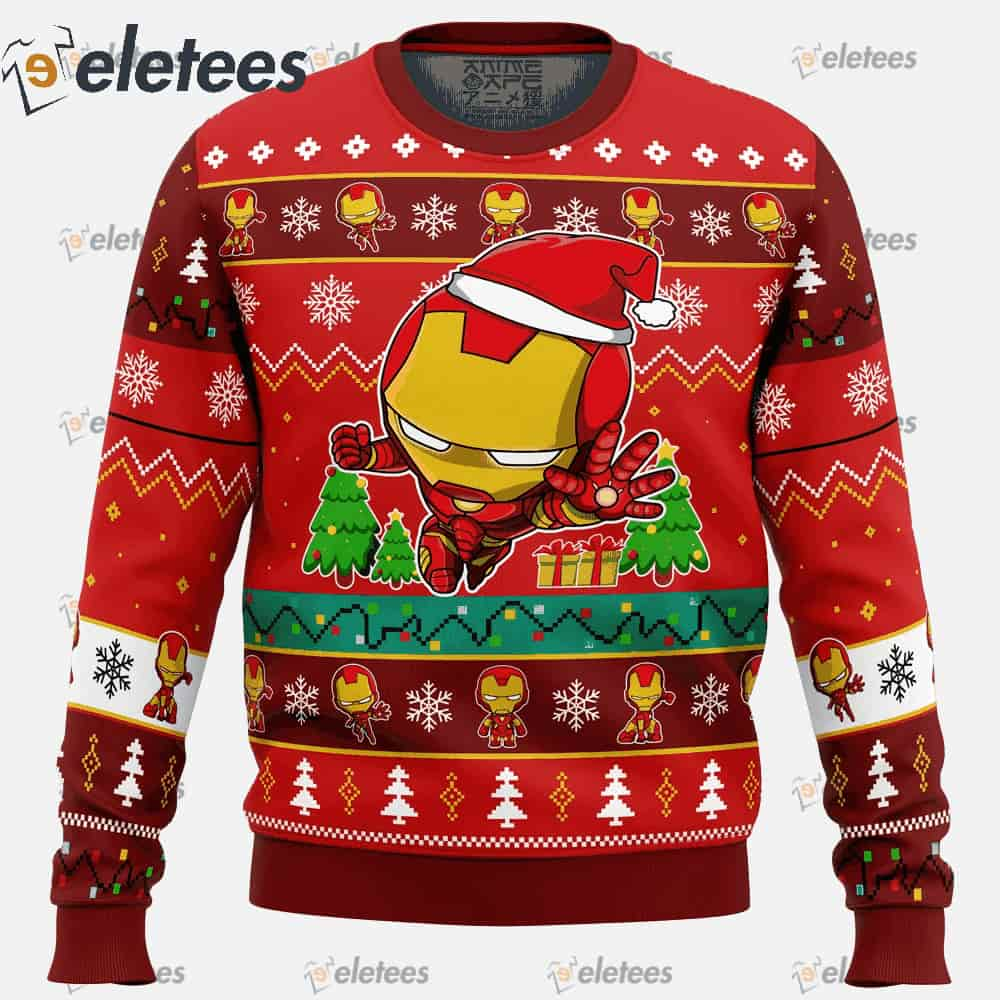 Christmas Iron Man Chibi Marvel Comics Ugly Christmas Sweater