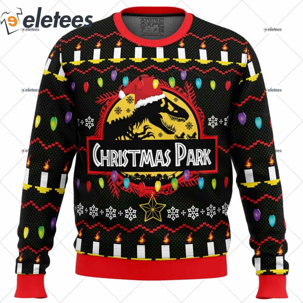 Christmas Park Jurassic Park Ugly Christmas Sweater