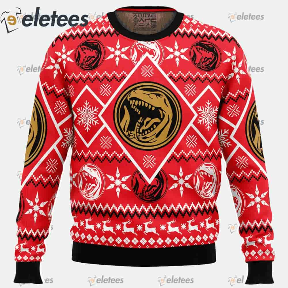 Christmas Red Ranger Power Rangers Ugly Christmas Sweater