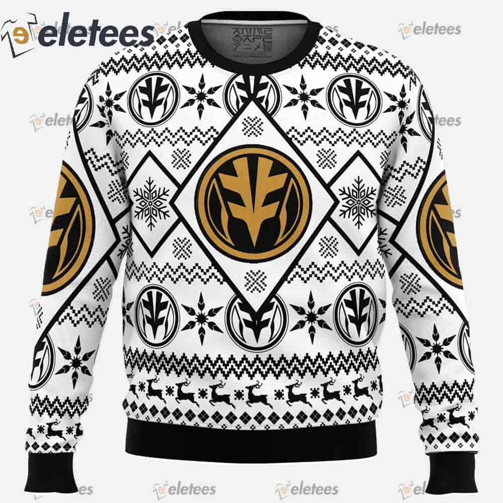 Christmas White Ranger Power Rangers Ugly Christmas Sweater