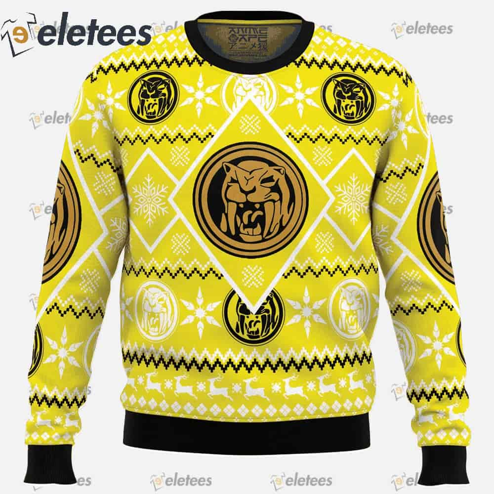 Christmas Yellow Ranger Power Rangers Ugly Christmas Sweater