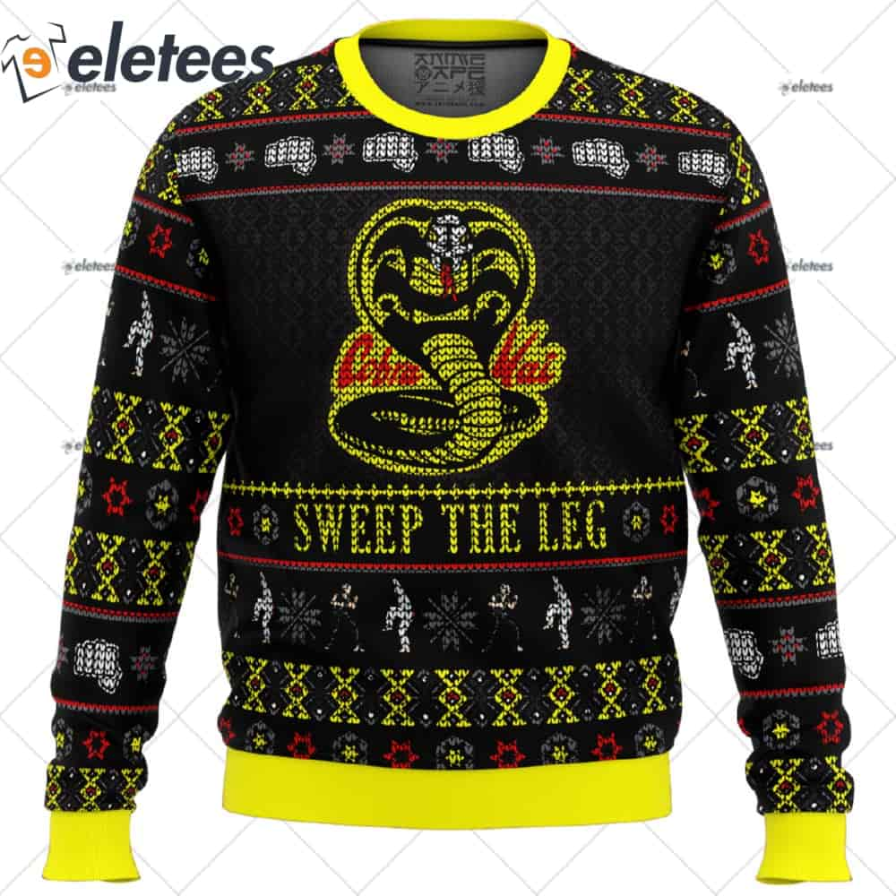 Cobra Kai Sweep The Leg Karate Kid Ugly Christmas Sweater