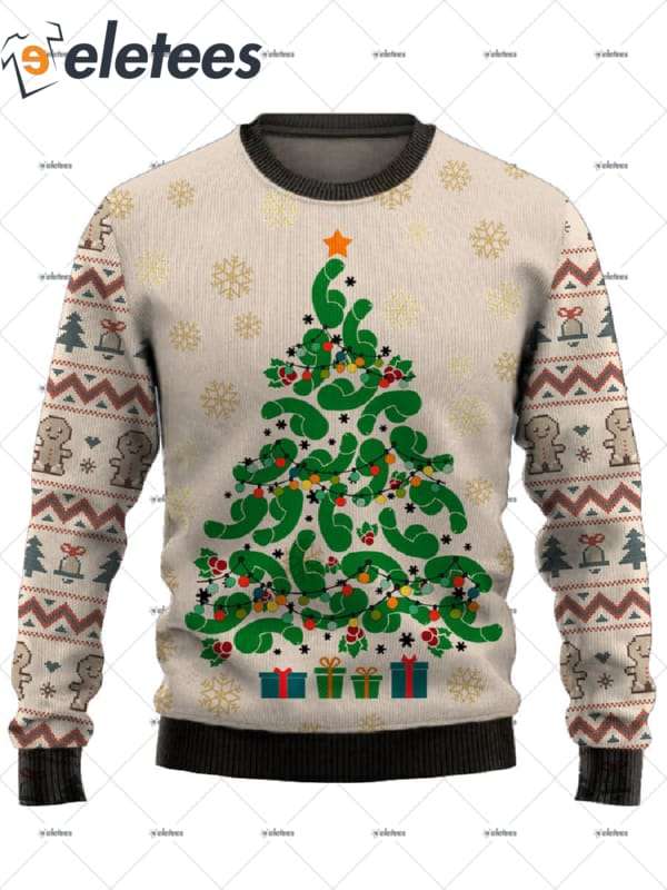 Cocks Christmas Tree Ugly Christmas Sweater