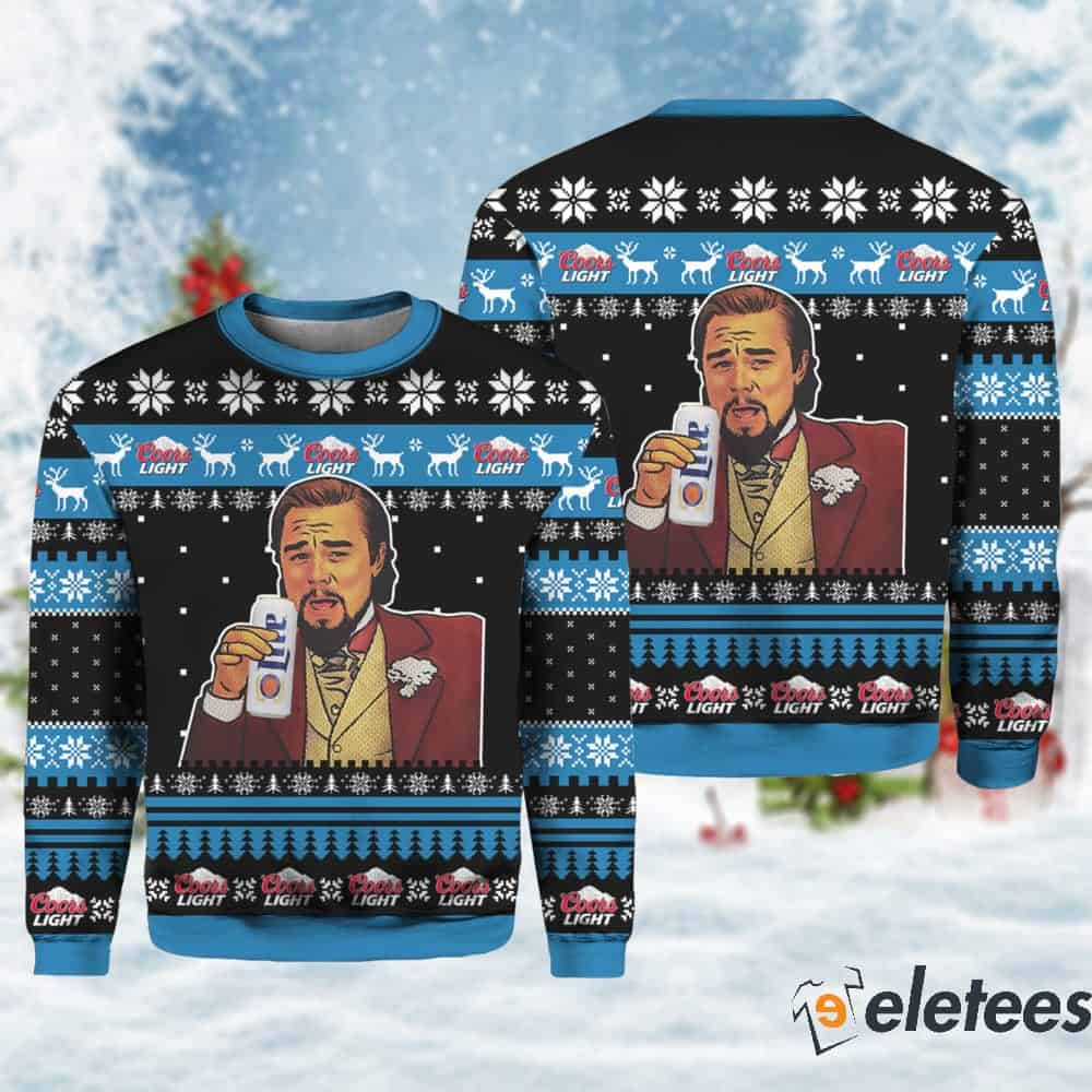 Coors Light Beer Leonardo Meme Ugly Christmas Sweater