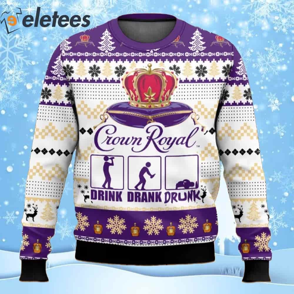 Crown Royal Whisky Drink Drank Drunk Ugly Christmas Sweater