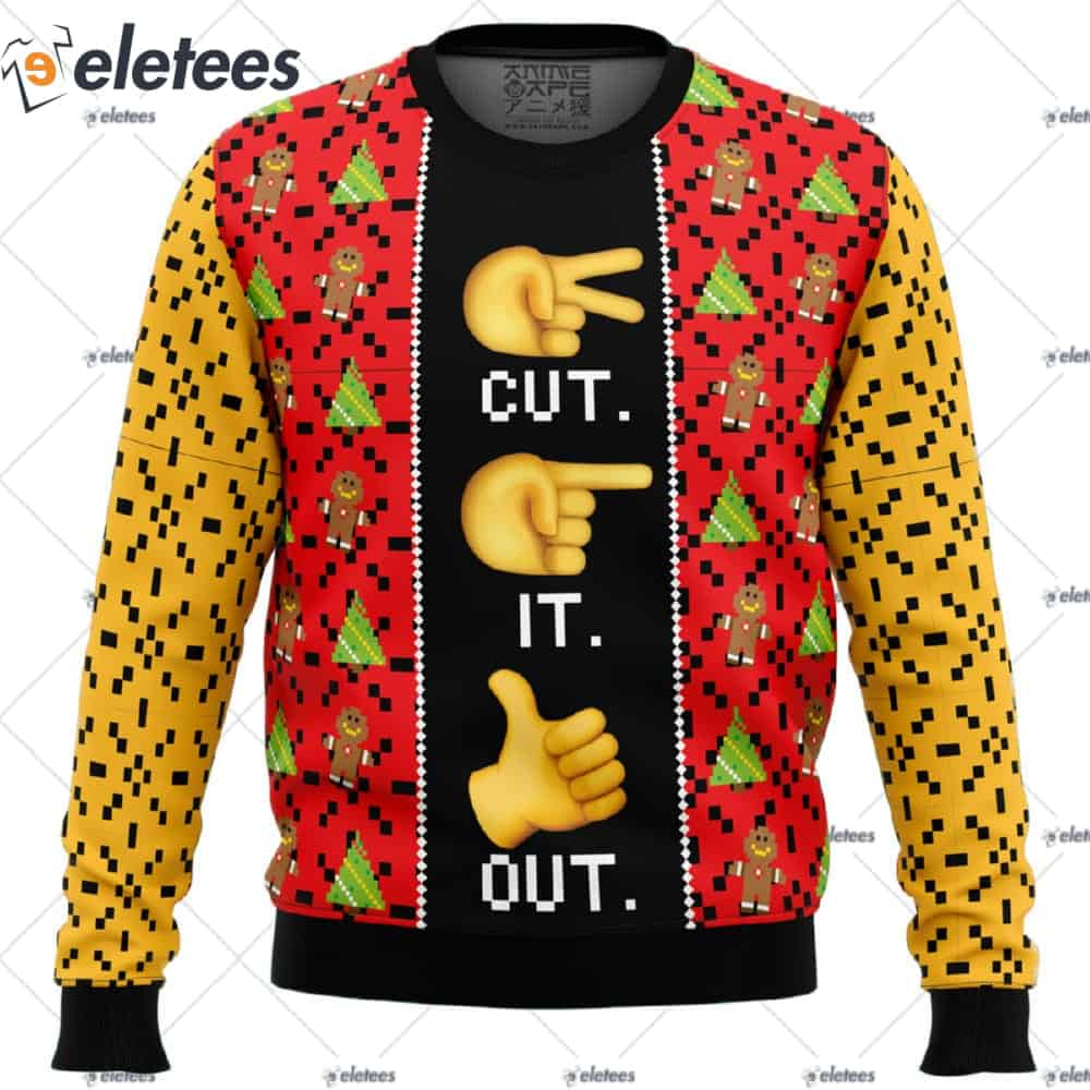 Cut It Out Ugly Christmas Sweater